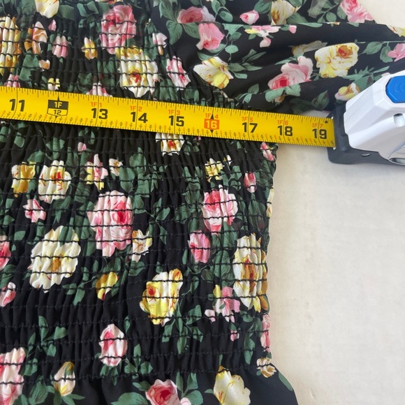 Chicsoul 2x Floral Plus Top Multicoloured  Blouse  Long Sleeved Peasant - Picture 7 of 8